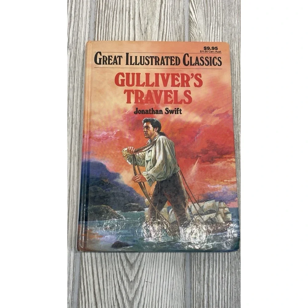 Great Illustrated Classics Books Lot of 4 Kidnapped Gulliver's Travels Red Badge